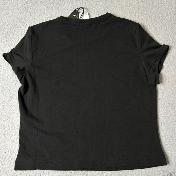 Puma x Dua Lipa Tee Womens M Black Short Sleeve Pullover Basic Slim T Shirt NEW - Picture 3 of 12